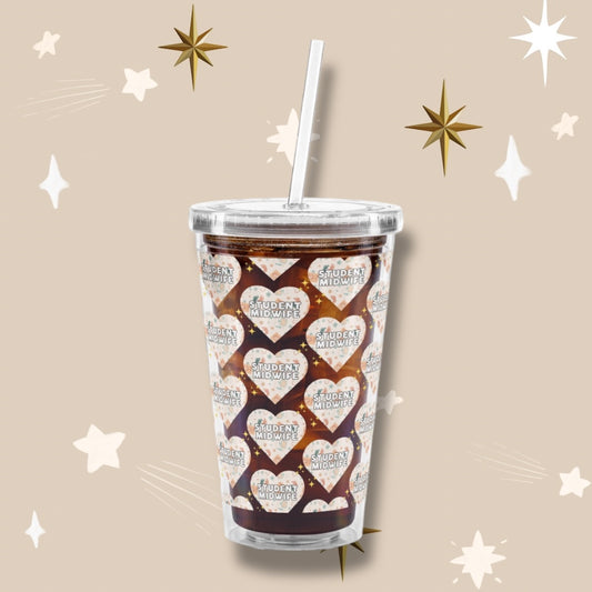 Student Midwife Clear Plastic Tumbler with Straw