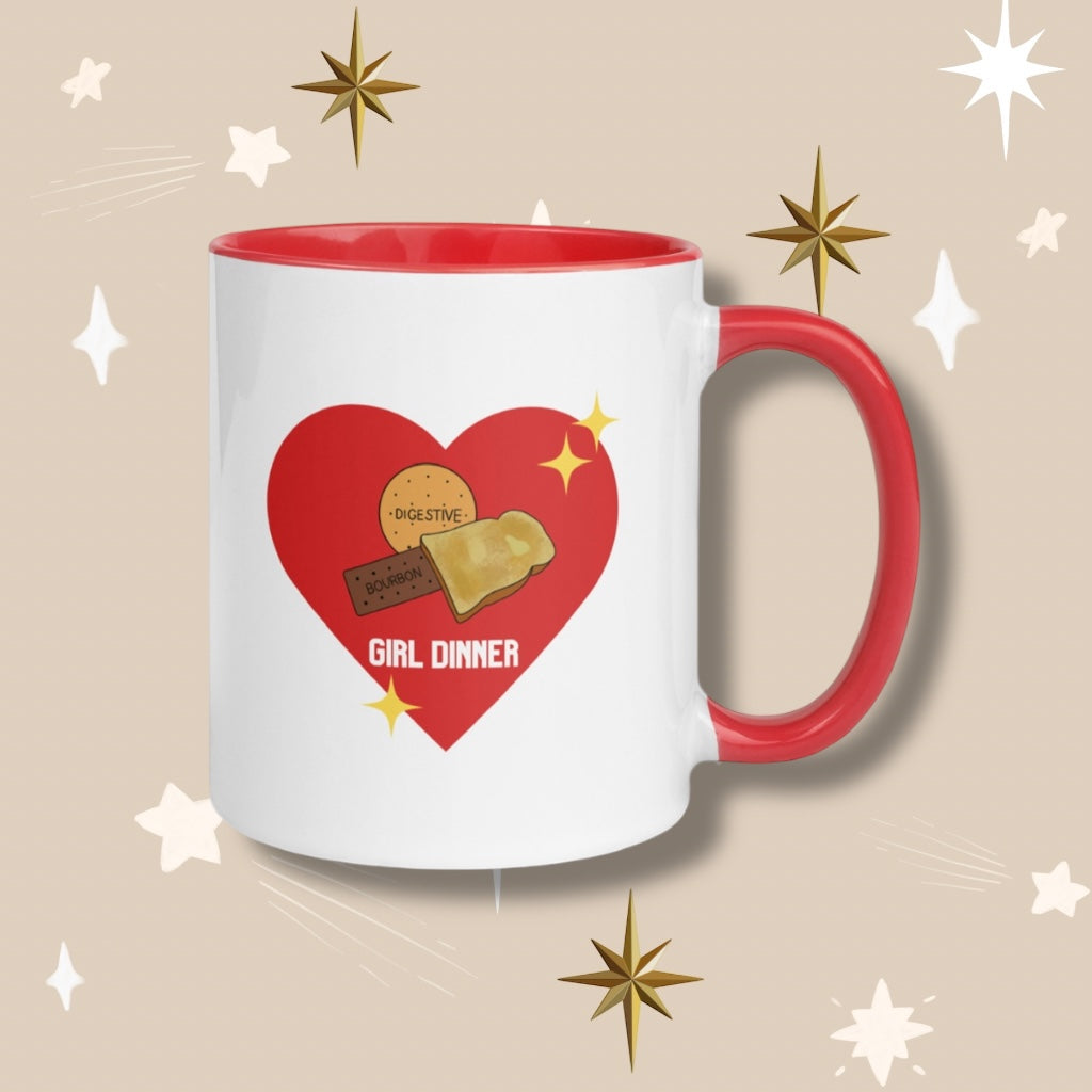 NHS Girlie - Girl Dinner Mug 'Biscuits' with Red