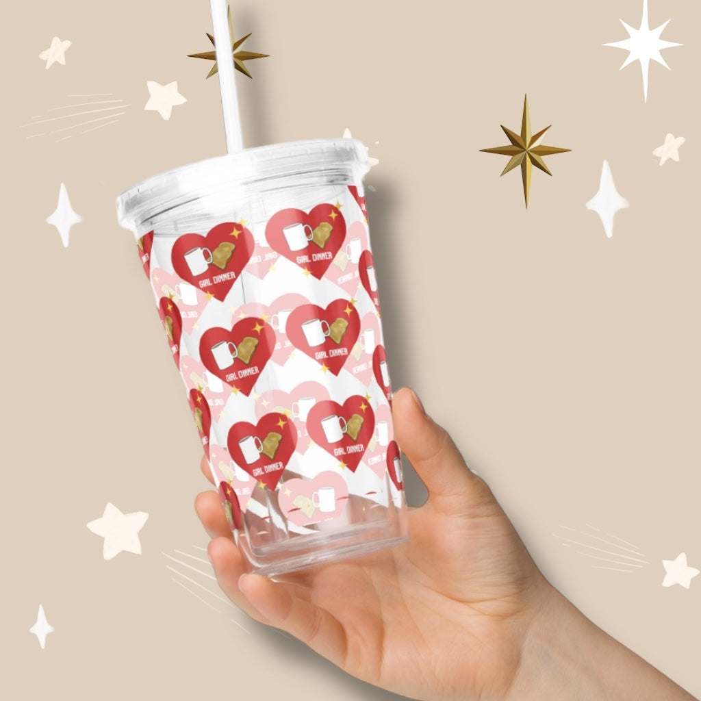 NHS Girlies 'Tea and Toast' Girl Dinner Plastic Tumbler with Straw