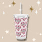 Student Midwife ‘Cherry Disco’ Plastic Tumbler with Straw