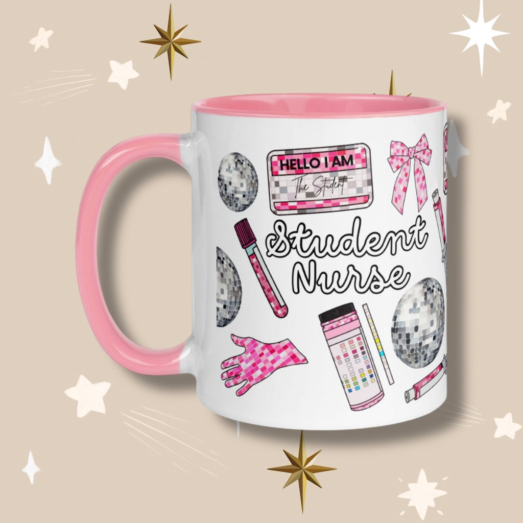 Student Nurse 'Disco' Mug with Pink Details