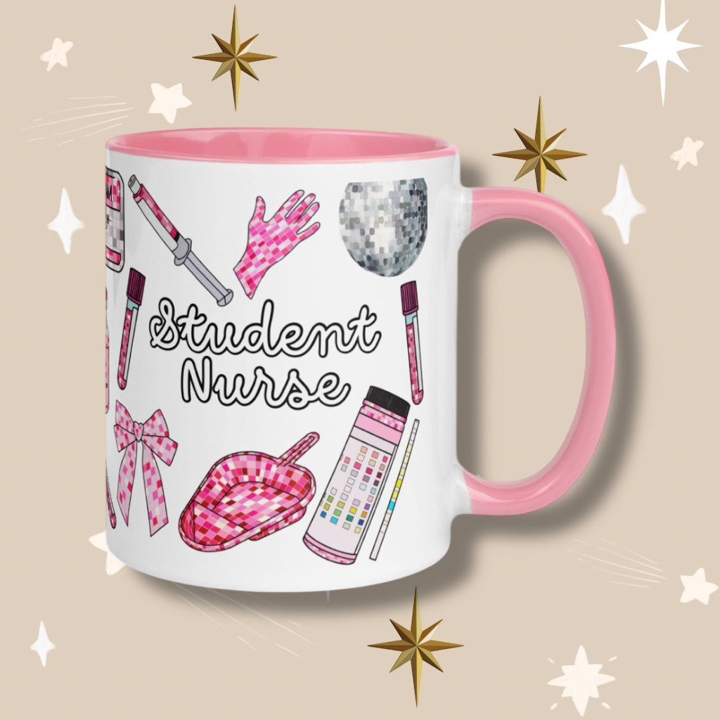 Student Nurse 'Disco' Mug with Pink Details