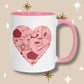 Student Physiotherapist Red/Pink Heart Mug with Pink Details