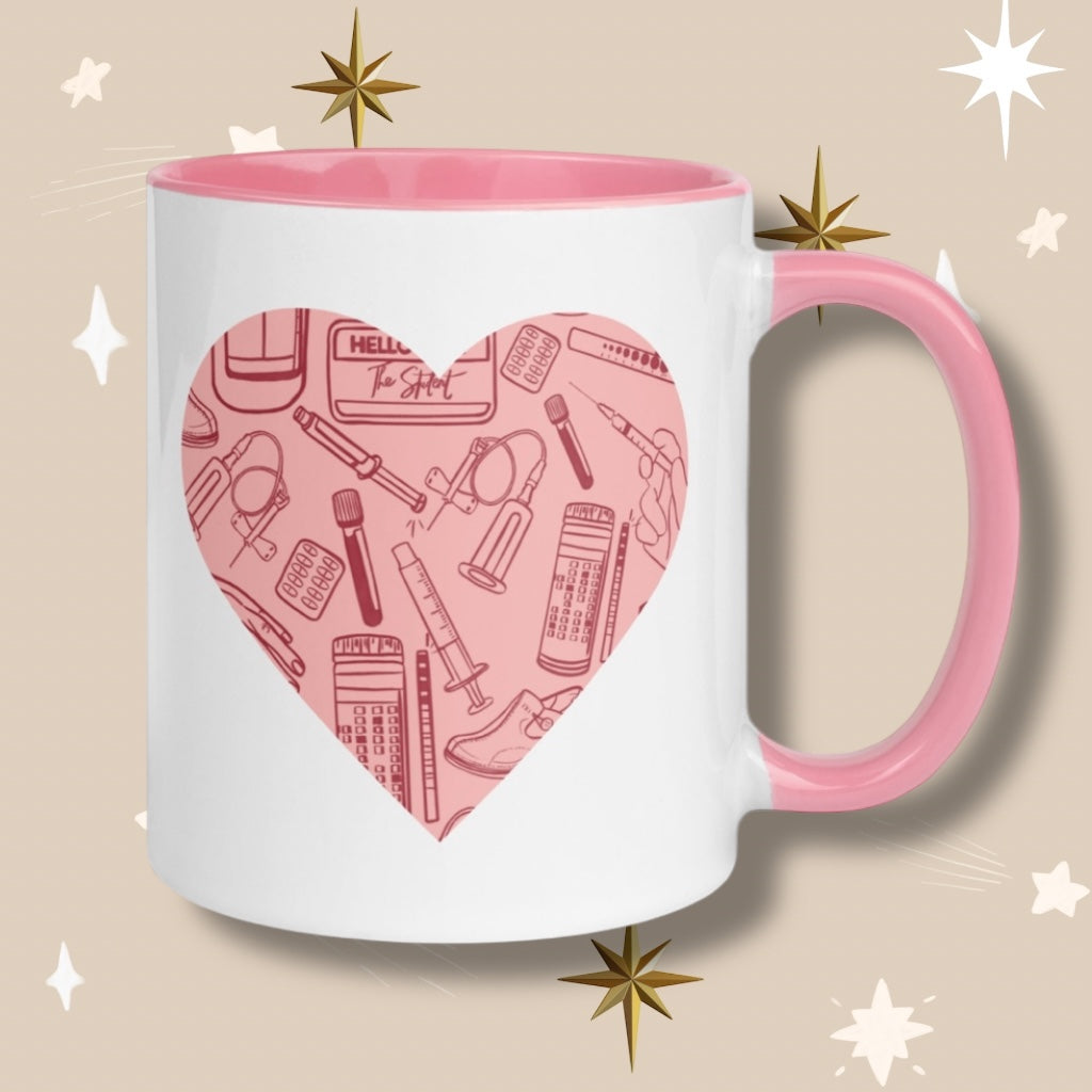 Student Nurse Red/Pink Mug with Pink Details