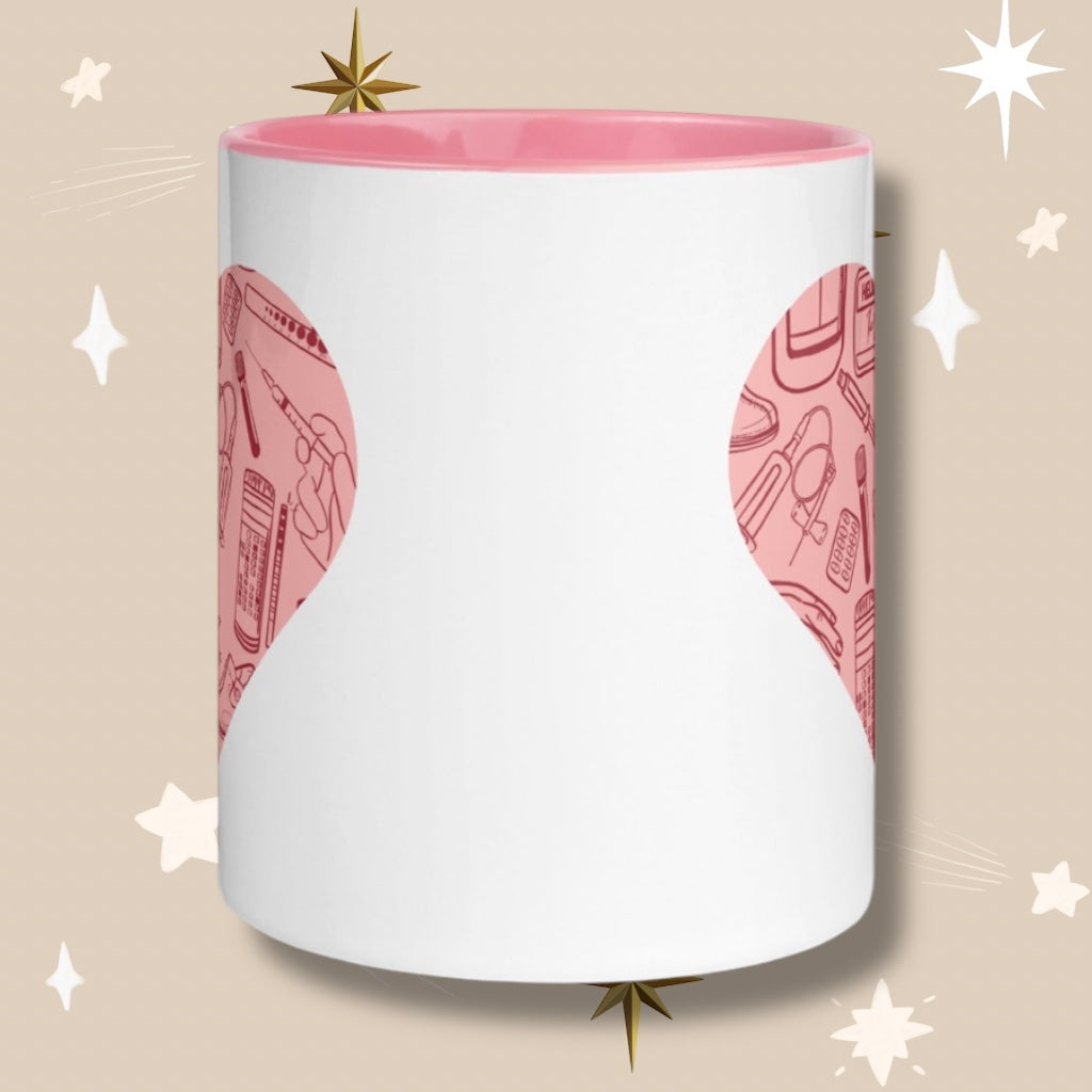 Student Nurse Red/Pink Mug with Pink Details